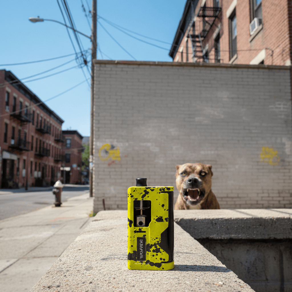 yellow and black Cerakote 18650 Animodz Wu-Fang Box AIO